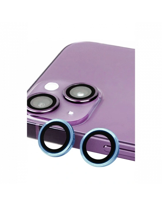 Newface iPhone 13 Mini Raze Metal Kamera Lens - Mavi