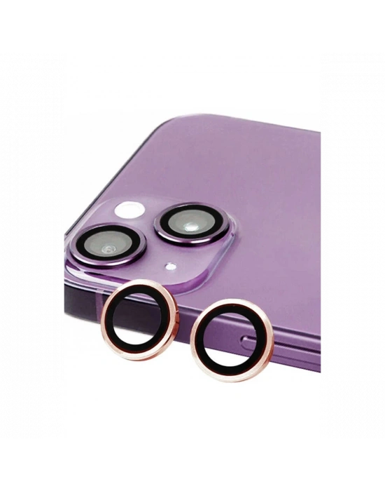 Newface iPhone 13 Mini Raze Metal Kamera Lens - Pembe