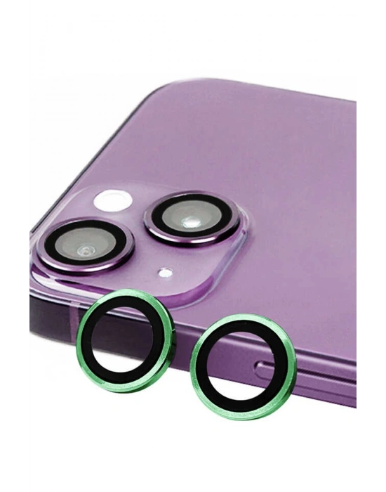 Newface iPhone 13 Mini Raze Metal Kamera Lens - Yeşil