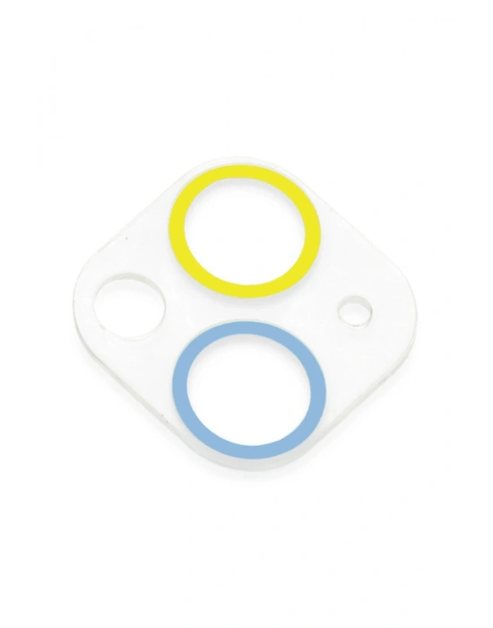 Newface iPhone 13 Mini Renkli Kamera Lens Koruma Cam - Sarı-Mavi