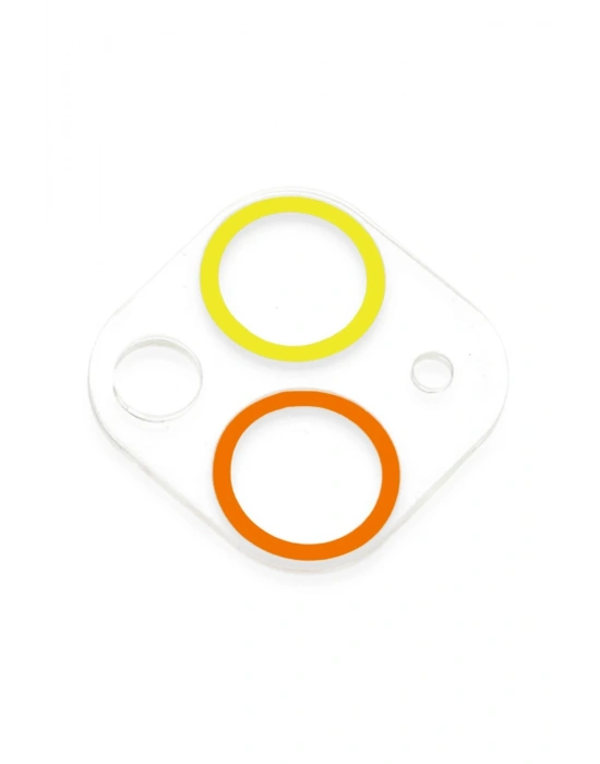 Newface iPhone 13 Mini Renkli Kamera Lens Koruma Cam - Sarı-Turuncu