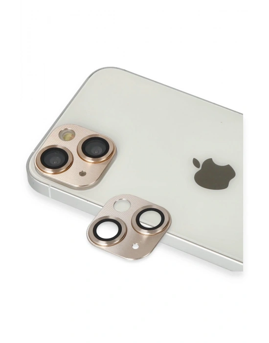 Newface iPhone 13 Pers Alüminyum Kamera Lens - Gold