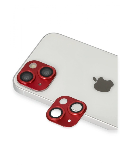 Newface iPhone 13 Pers Alüminyum Kamera Lens - Kırmızı