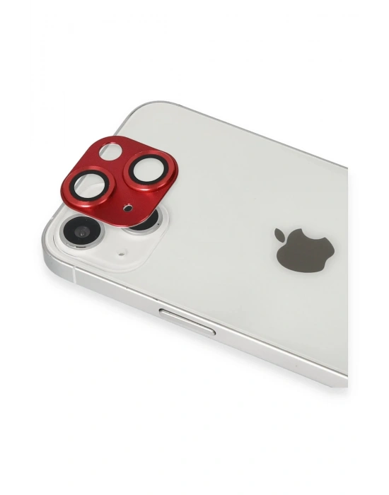 Newface iPhone 13 Pers Alüminyum Kamera Lens - Kırmızı