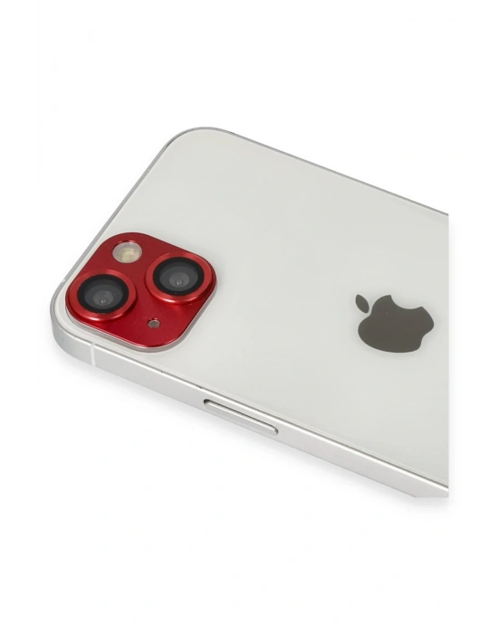 Newface iPhone 13 Pers Alüminyum Kamera Lens - Kırmızı