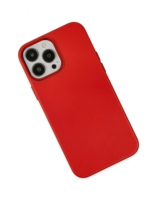 Newface iPhone 13 Pro Kılıf Asya Deri Silikon - Kırmızı