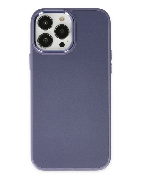 Newface iPhone 13 Pro Kılıf Asya Deri Silikon - Mor