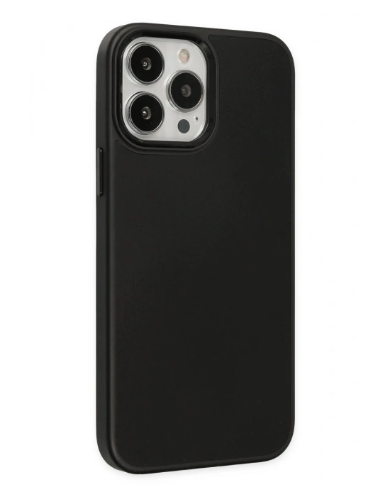 Newface iPhone 13 Pro Kılıf Asya Deri Silikon - Siyah