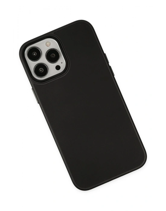 Newface iPhone 13 Pro Kılıf Asya Deri Silikon - Siyah