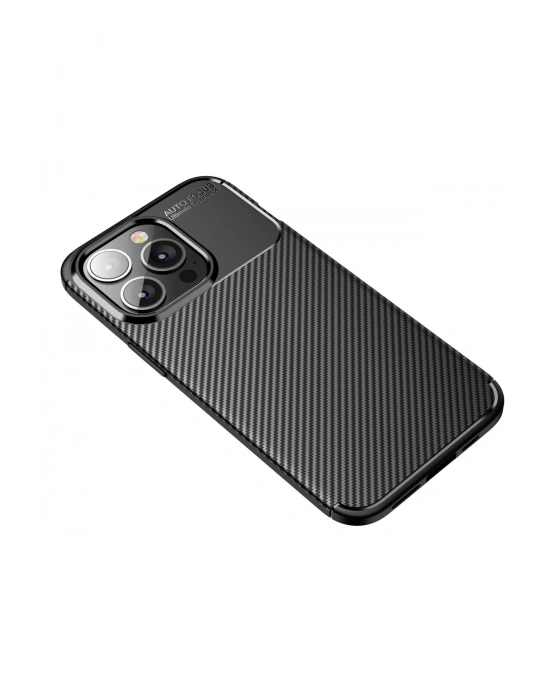 Newface iPhone 13 Pro Kılıf Auto Focus Karbon Kapak - Siyah