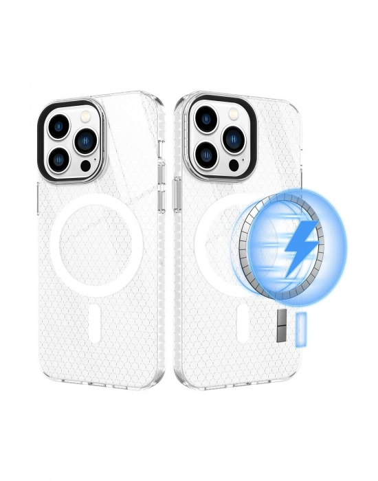 Newface iPhone 13 Pro Kılıf Beta Magneticsafe Silikon - Şeffaf