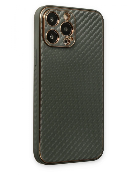 Newface iPhone 13 Pro Kılıf Coco Karbon Silikon - Füme