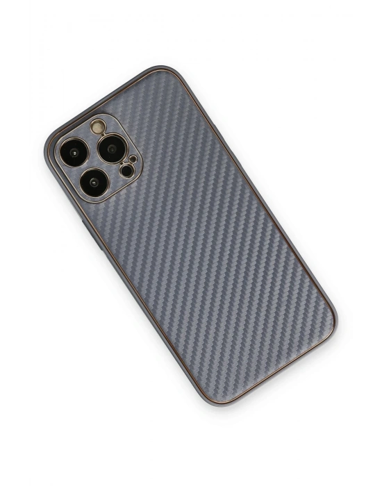 Newface iPhone 13 Pro Kılıf Coco Karbon Silikon - Gri