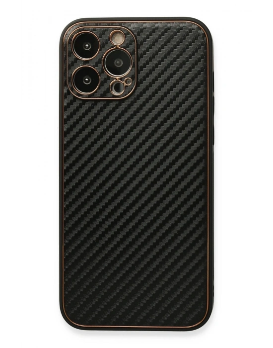 Newface iPhone 13 Pro Kılıf Coco Karbon Silikon - Siyah