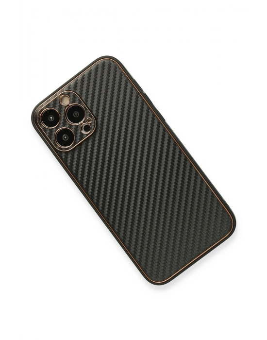 Newface iPhone 13 Pro Kılıf Coco Karbon Silikon - Siyah