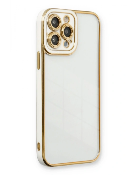 Newface iPhone 13 Pro Kılıf Liva Lens Silikon - Beyaz