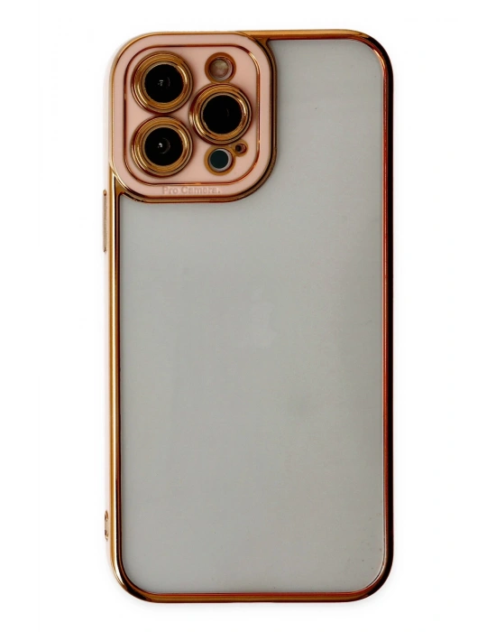 Newface iPhone 13 Pro Kılıf Liva Lens Silikon - Rose