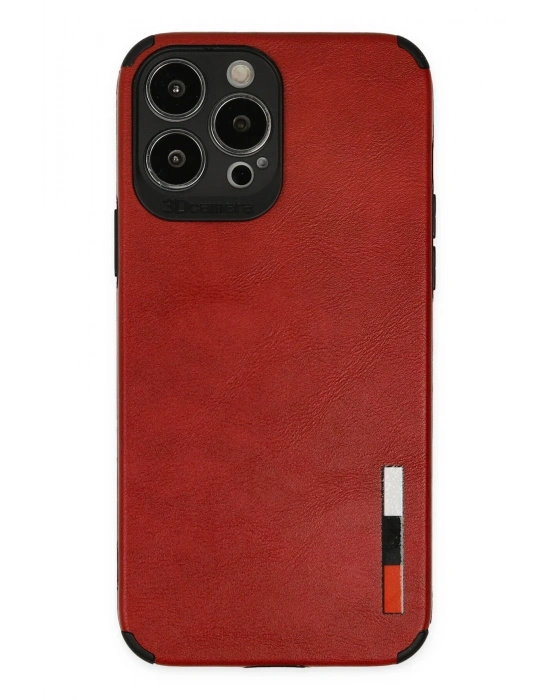 Newface iPhone 13 Pro Kılıf Loop Deri Silikon - Kırmızı
