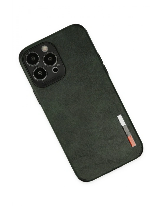 Newface iPhone 13 Pro Kılıf Loop Deri Silikon - Yeşil