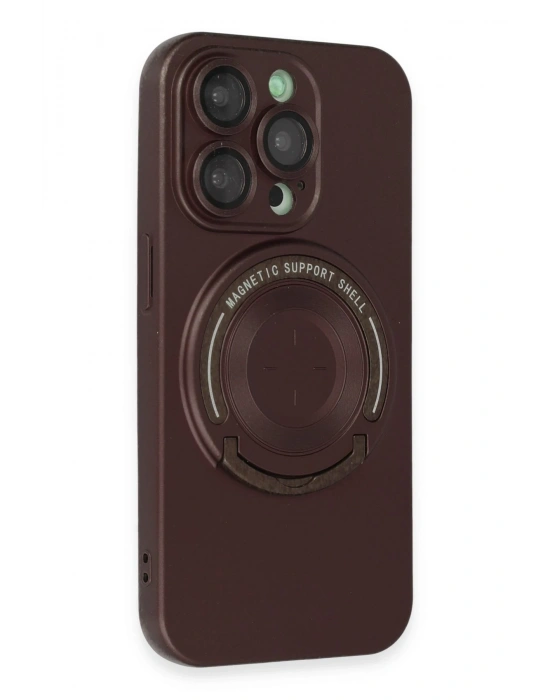 Newface iPhone 13 Pro Kılıf Lukka Magneticsafe Kapak - Kahverengi