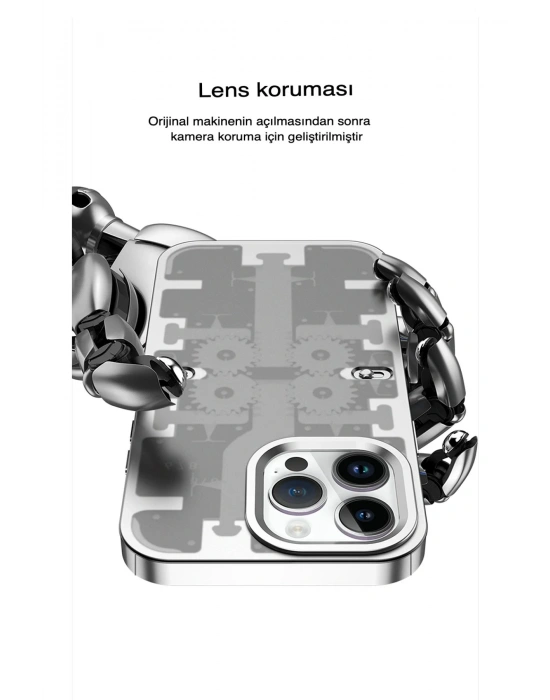 Newface iPhone 13 Pro Kılıf Mekanik Bumper Kapak - Derin Mor