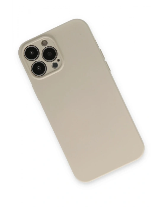 Newface iPhone 13 Pro Kılıf Nano içi Kadife Silikon - Bej