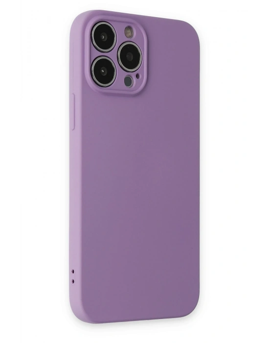 Newface iPhone 13 Pro Kılıf Nano içi Kadife Silikon - Koyu Lila