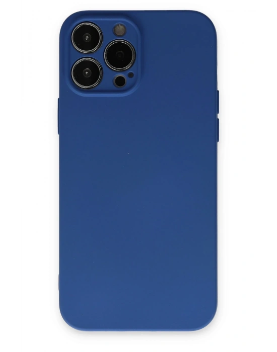 Newface iPhone 13 Pro Kılıf Nano içi Kadife Silikon - Lacivert
