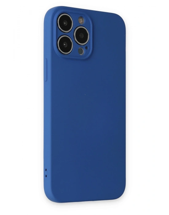 Newface iPhone 13 Pro Kılıf Nano içi Kadife Silikon - Lacivert