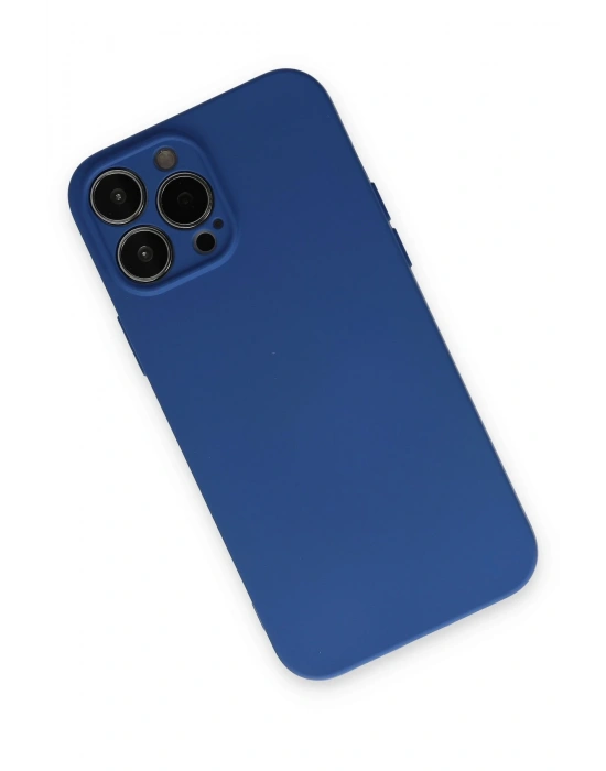 Newface iPhone 13 Pro Kılıf Nano içi Kadife Silikon - Lacivert