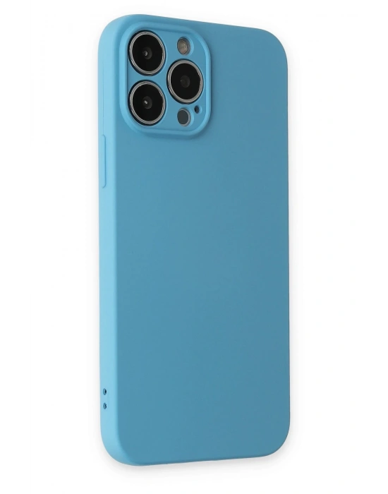 Newface iPhone 13 Pro Kılıf Nano içi Kadife Silikon - Mavi