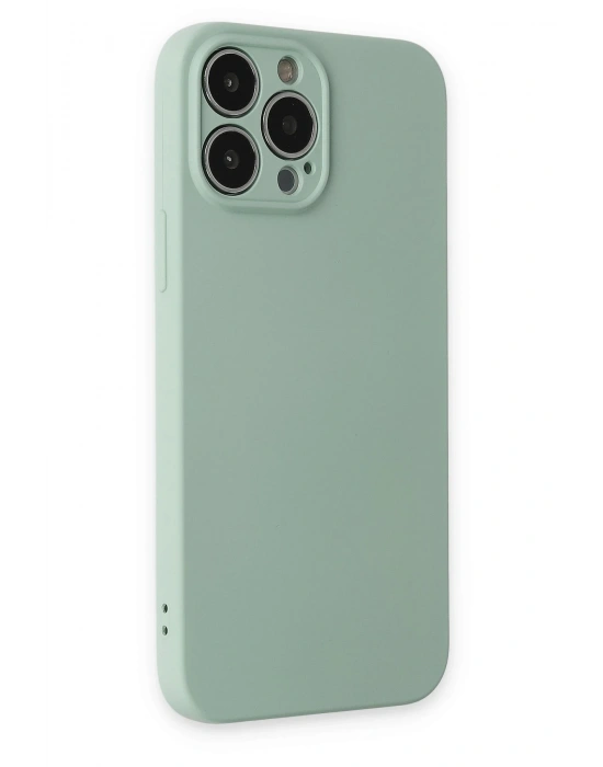 Newface iPhone 13 Pro Kılıf Nano içi Kadife Silikon - Su Yeşili