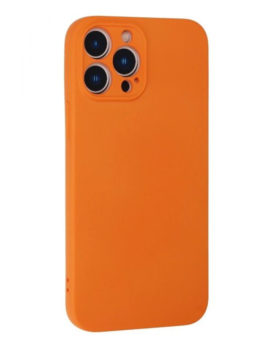 Newface iPhone 13 Pro Kılıf Nano içi Kadife Silikon - Turuncu