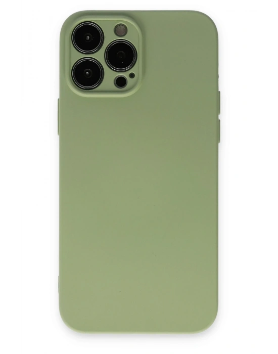 Newface iPhone 13 Pro Kılıf Nano içi Kadife Silikon - Yeşil