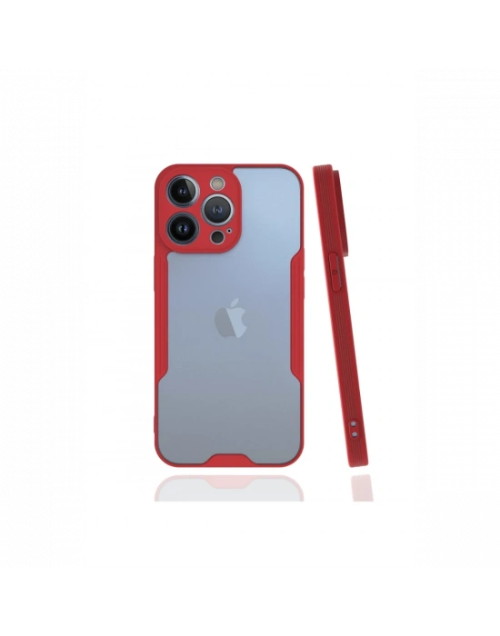 Newface iPhone 13 Pro Kılıf Platin Silikon - Kırmızı