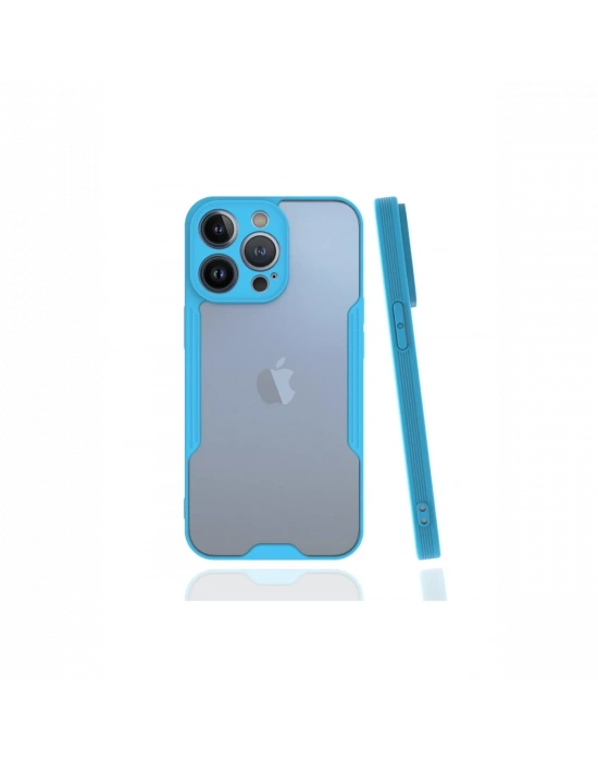 Newface iPhone 13 Pro Kılıf Platin Silikon - Mavi