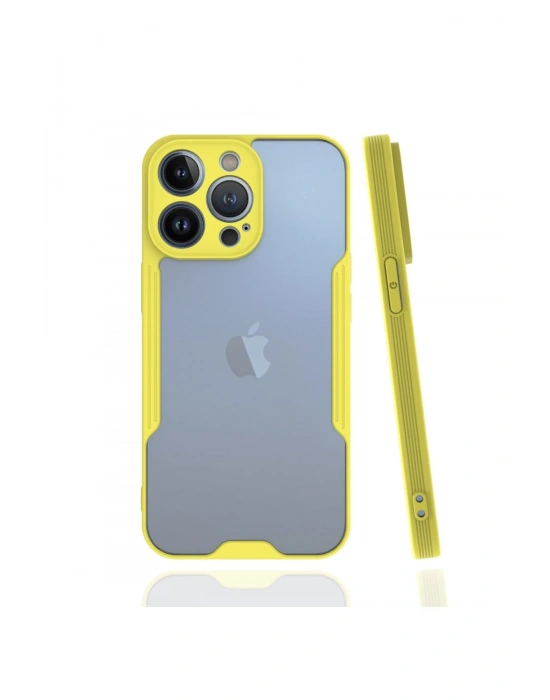 Newface iPhone 13 Pro Kılıf Platin Silikon - Sarı