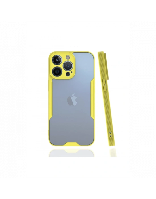 Newface iPhone 13 Pro Kılıf Platin Silikon - Sarı