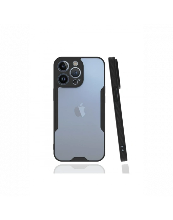 Newface iPhone 13 Pro Kılıf Platin Silikon - Siyah