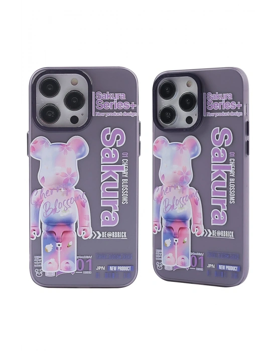 Newface iPhone 13 Pro Kılıf Prada Desenli Kapak - Prada Mor - 1