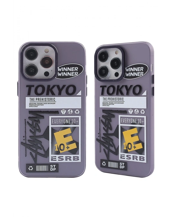 Newface iPhone 13 Pro Kılıf Prada Desenli Kapak - Prada Mor - 2