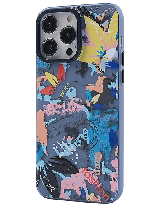 Newface iPhone 13 Pro Kılıf Prada Desenli Kapak - Prada Pembe - 1