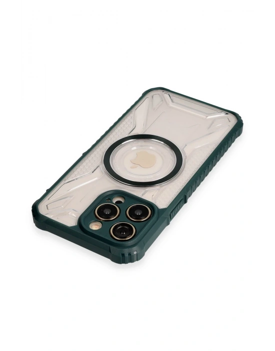 Newface iPhone 13 Pro Kılıf Prag Magneticsafe Kapak - Koyu Yeşil