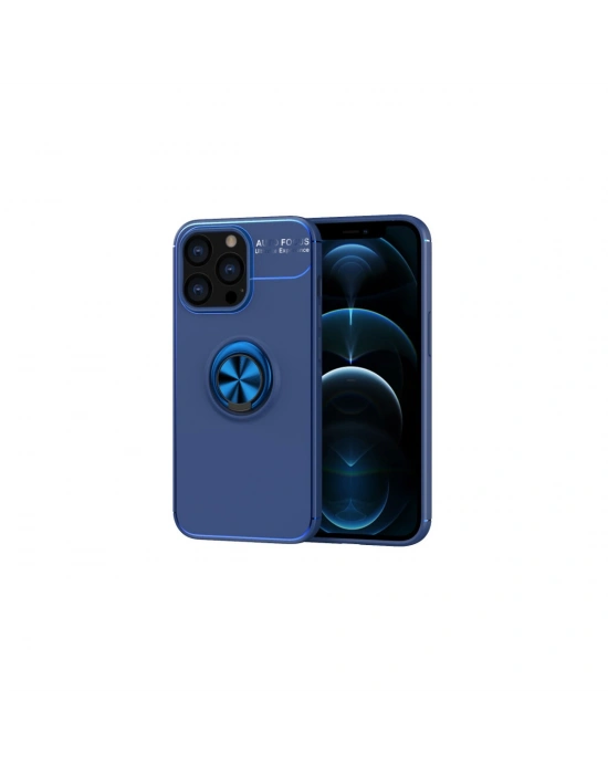 Newface iPhone 13 Pro Kılıf Range Yüzüklü Silikon - Mavi