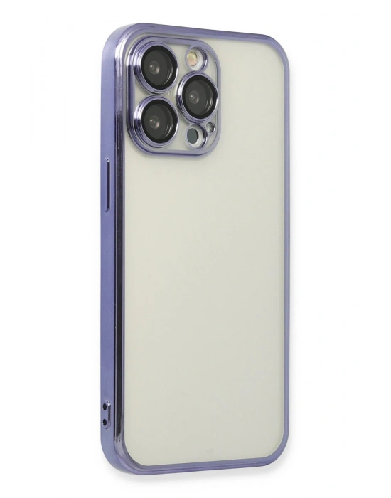 Newface iPhone 13 Pro Kılıf Razer Lensli Silikon - Mor