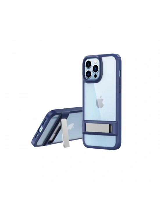 Newface iPhone 13 Pro Kılıf Rolet Stand Kapak - Lacivert