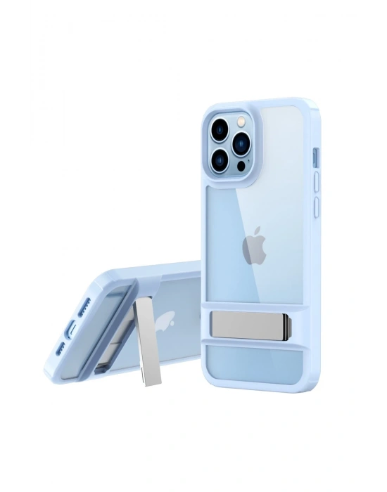 Newface iPhone 13 Pro Kılıf Rolet Stand Kapak - Sierra Blue