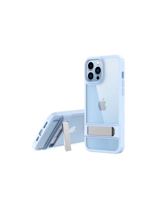 Newface iPhone 13 Pro Kılıf Rolet Stand Kapak - Sierra Blue