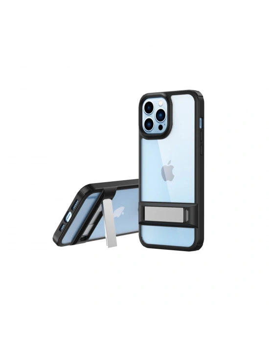 Newface iPhone 13 Pro Kılıf Rolet Stand Kapak - Siyah