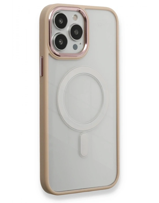 Newface iPhone 13 Pro Kılıf Room Magneticsafe Silikon - Pudra